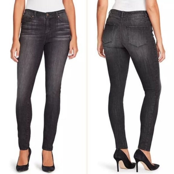 Bandolino Denim - NWT Bandolino Lisbeth Curvy Fit Jeans Womens sz 6 Madera Light Black Skinny Leg